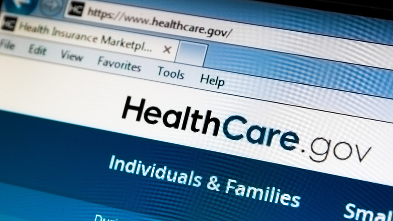 HealthCare.gov webpage
