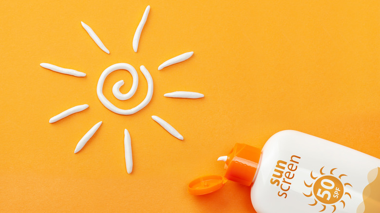 sun design made with sunscreen