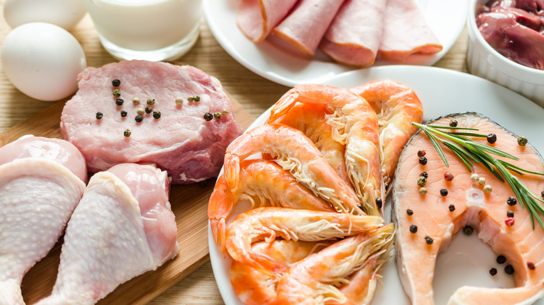 Chicken, fish, and other high-protein foods