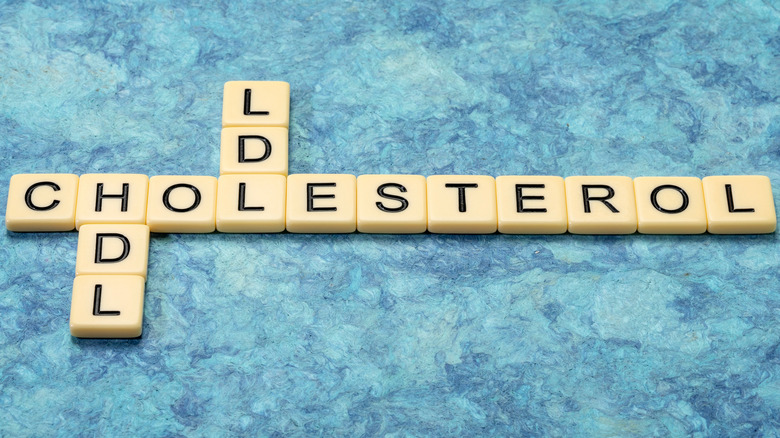 Scrabble letters forming HDL LDL cholesterol