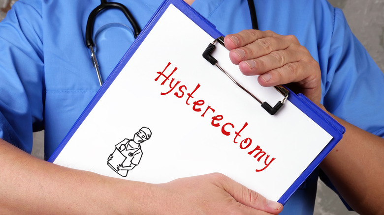 hysterectomy written on doctor clipboard