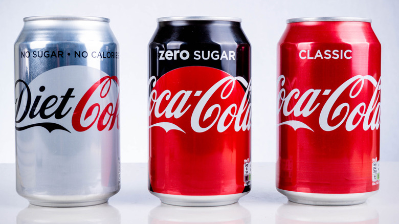 Coke products lined up