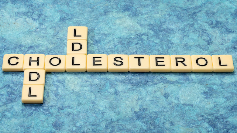 scrabble letters with HDL and LDL cholesterol