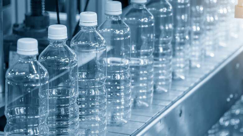 water bottles on conveyor belt