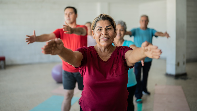 older adults in an exercise class