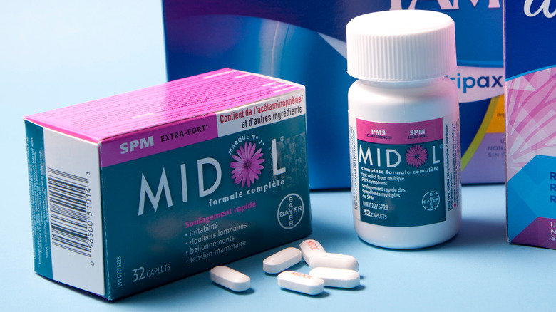 Midol pill bottle and box