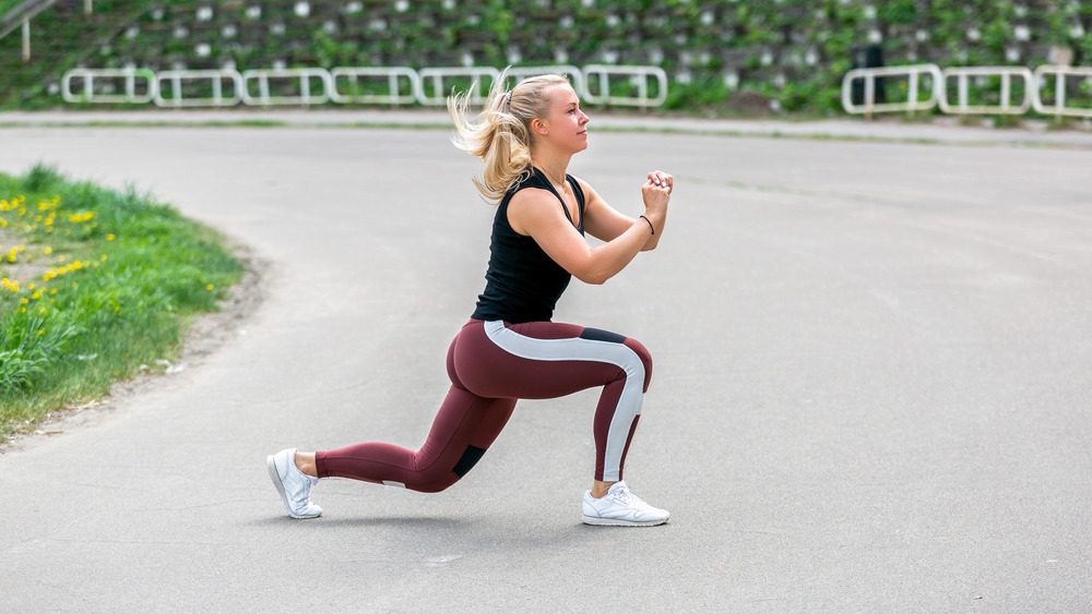 Woman performing a lunge