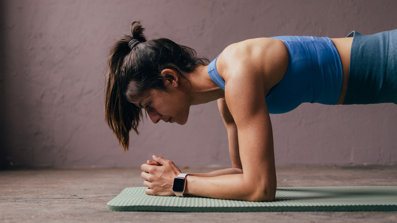 Woman doing a plank exercise