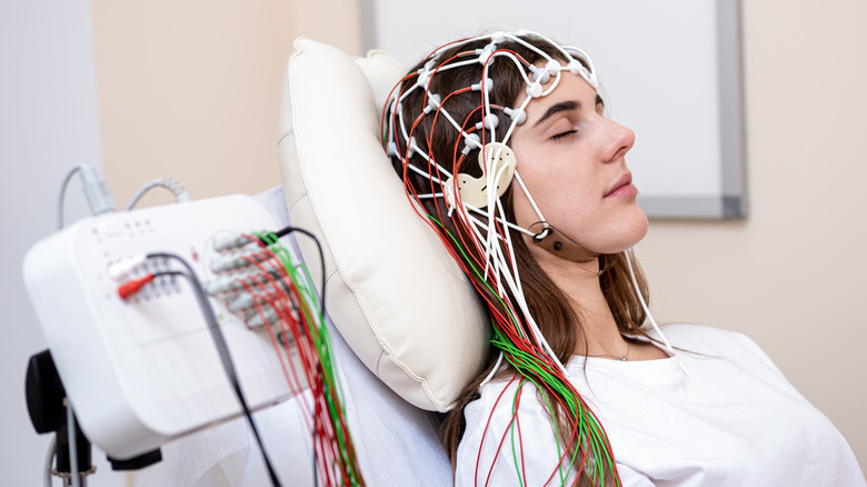 patient having an EEG test