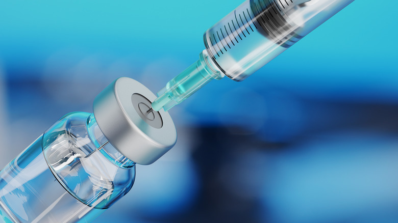 Vaccine syringe in vial