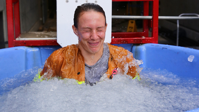 Person in an ice bath