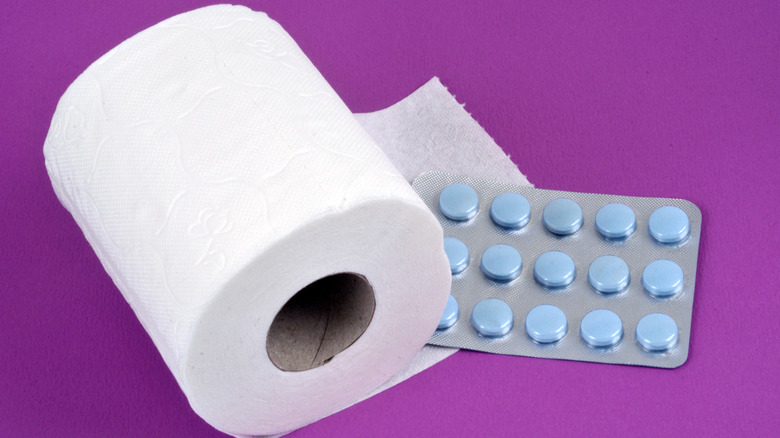 laxtives blister pack with toilet paper